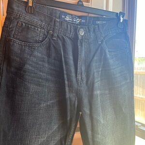 Seven Dark Black Relaxed Fit Jeans with Vintage‎ Faded Look W30 x L30